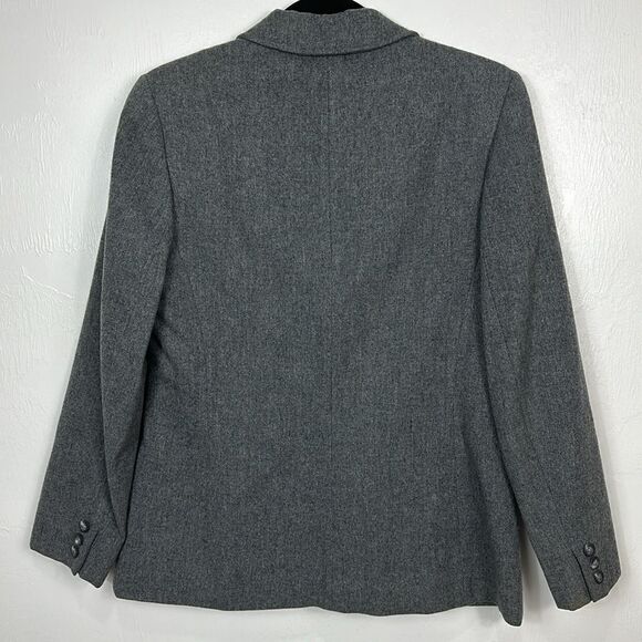 PENDLETON Virgin Wool Gray Single Breasted One Button Closure Blazer Size 10 - Picture 4 of 12